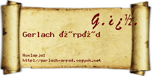 Gerlach Árpád névjegykártya